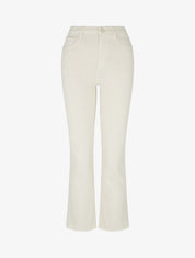 Jean flare taille haute à bords francs - Écru - 1