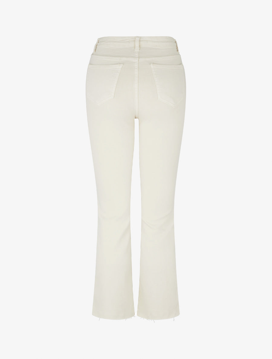 Jean flare taille haute à bords francs - Écru - 2