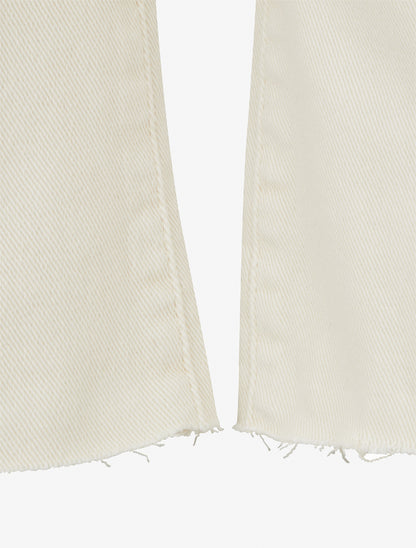 Jean flare taille haute à bords francs - Écru - 3