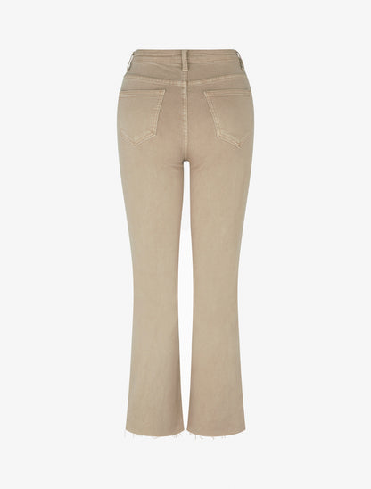 Jean flare taille haute à bords francs - Beige - 2