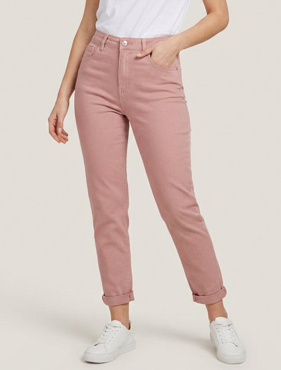 Jean met hoge taille - Oudroze