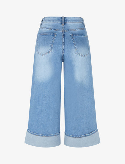 Bermuda ample à revers - Bleu - 2