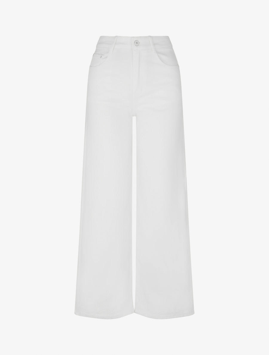 Jean ample à bords brodés - Blanc - 1