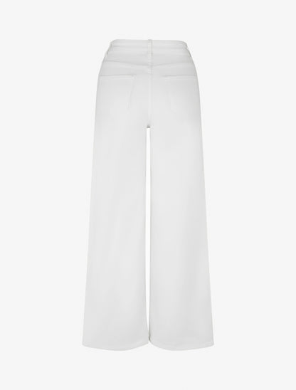 Jean ample à bords brodés - Blanc - 2