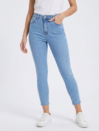 Jean moeder standaard taille standaard - Blauw