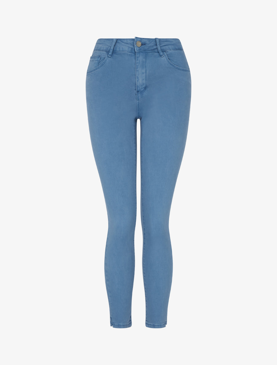 Jean skinny uni à taille standard - Bleu clair - 1