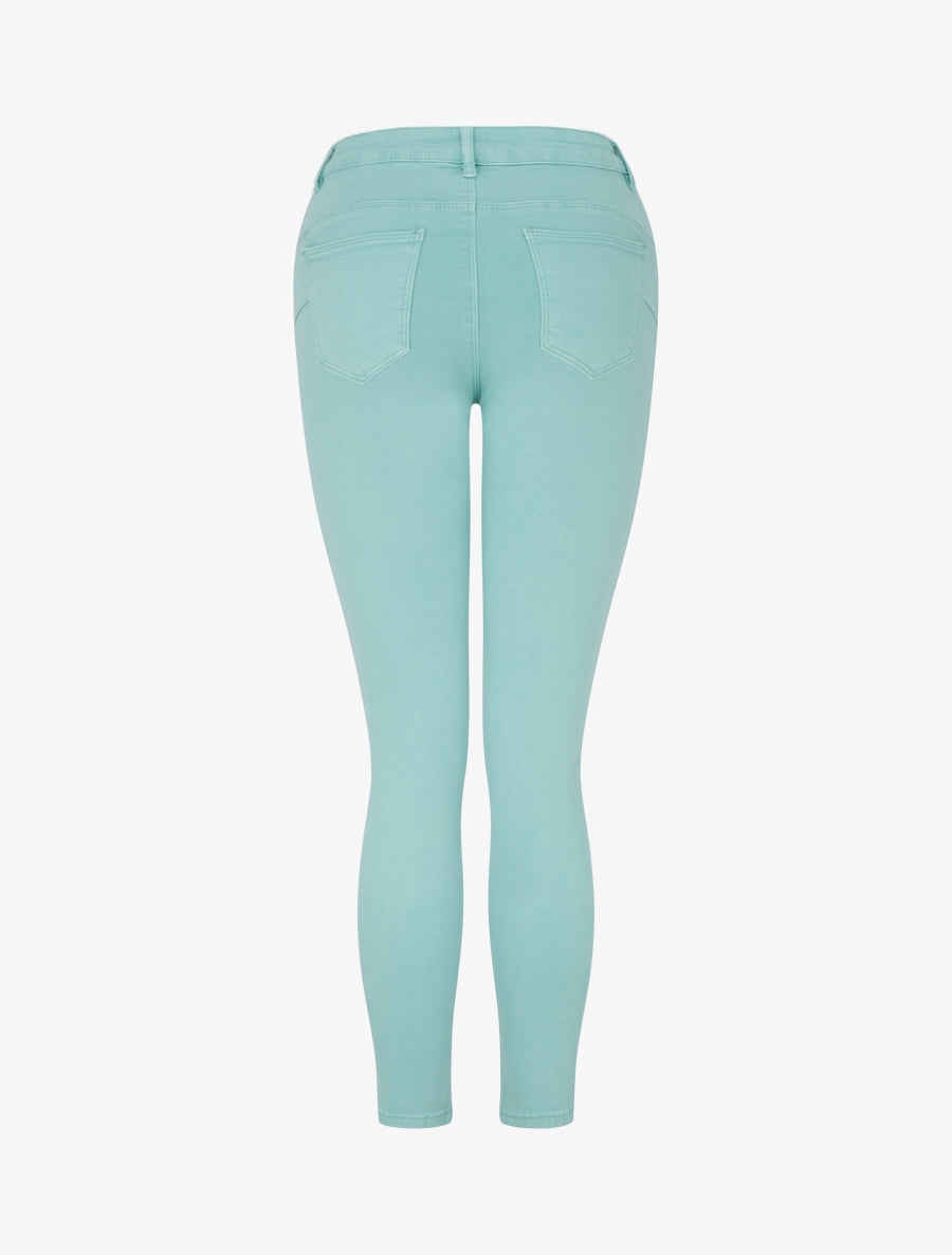 Jean skinny uni à taille standard - Vert d&