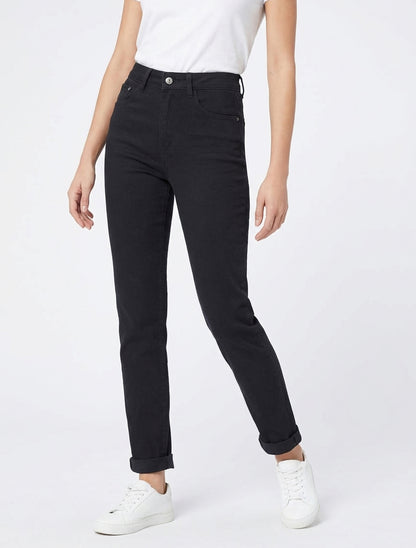 Jean met hoge taille - Zwart