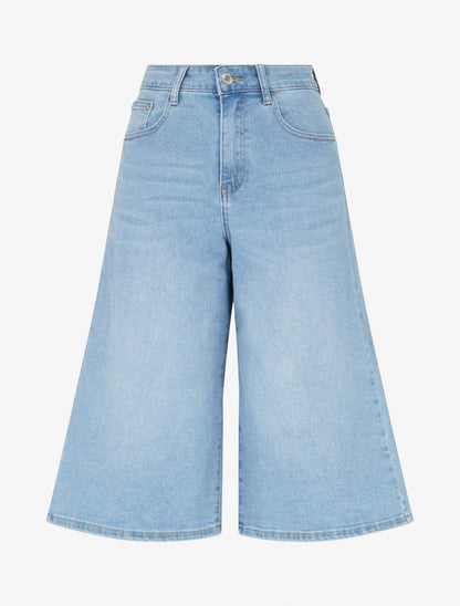 Bermuda ample à taille haute - Bleu - 1