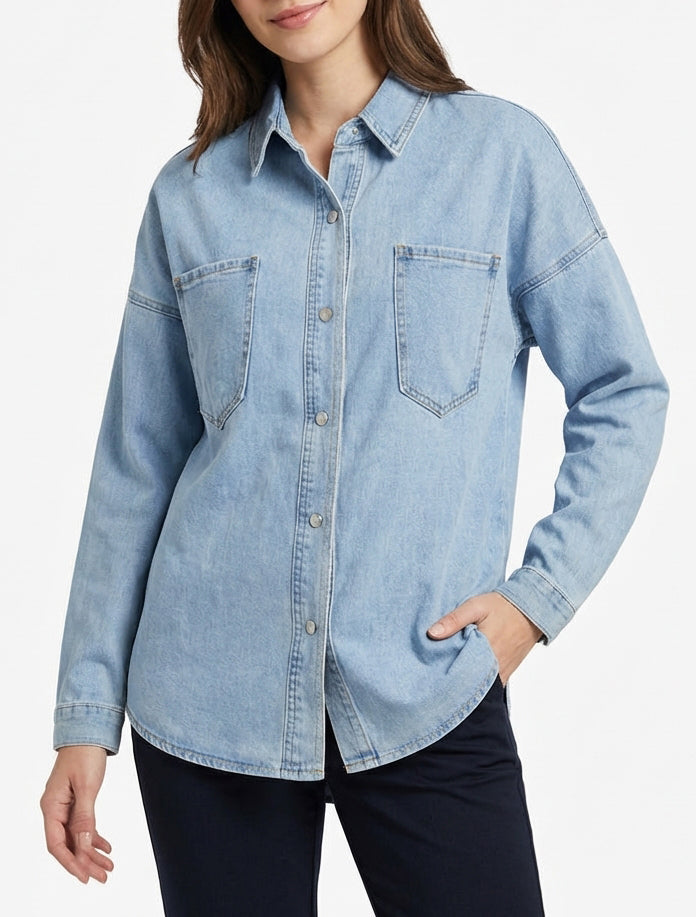Recht denim shirt - Lichtblauw