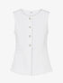 Top en jean boutonné - Blanc - 1