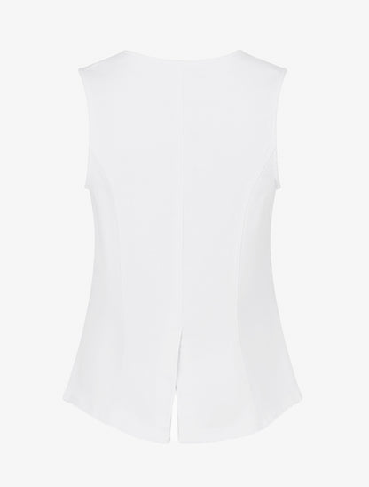 Top en jean boutonné - Blanc - 2