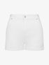 Short en jean taille standard coupe ajustée - Blanc - 1