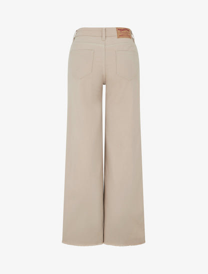 Jean wide leg à bords francs - Beige - 2