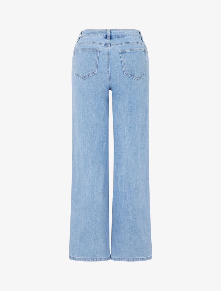 Jean grande taille coupe droite - Bleu - 2