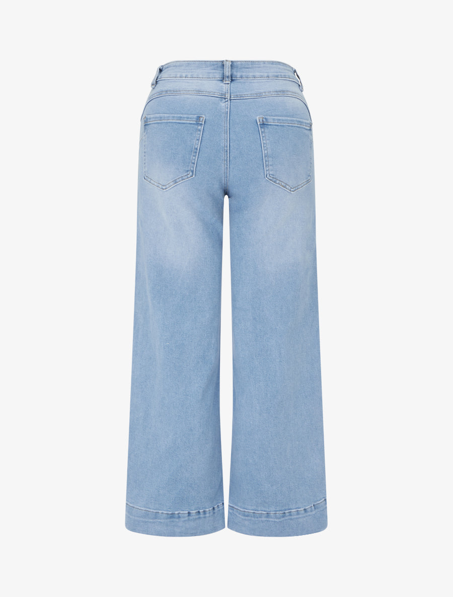 Jean push up à coutures apparentes coupe droite - Bleu - 2