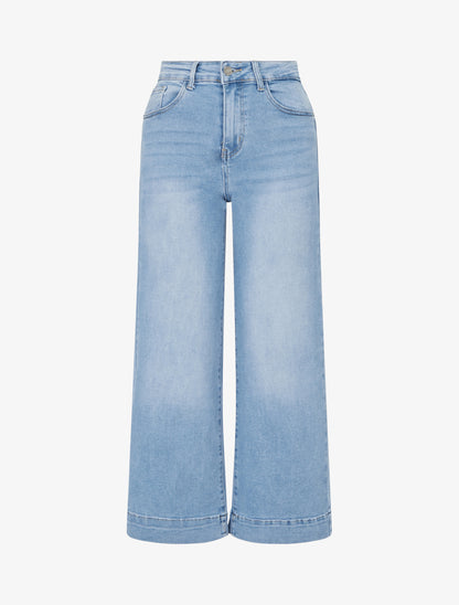 Jean taille standard délavé coupe droite - Bleu - 1