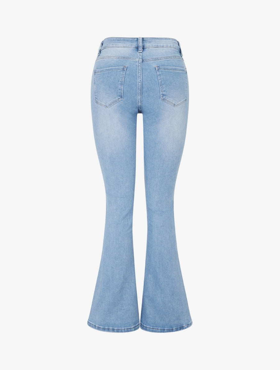 Jean taille standard coupe flare - Bleu - 2