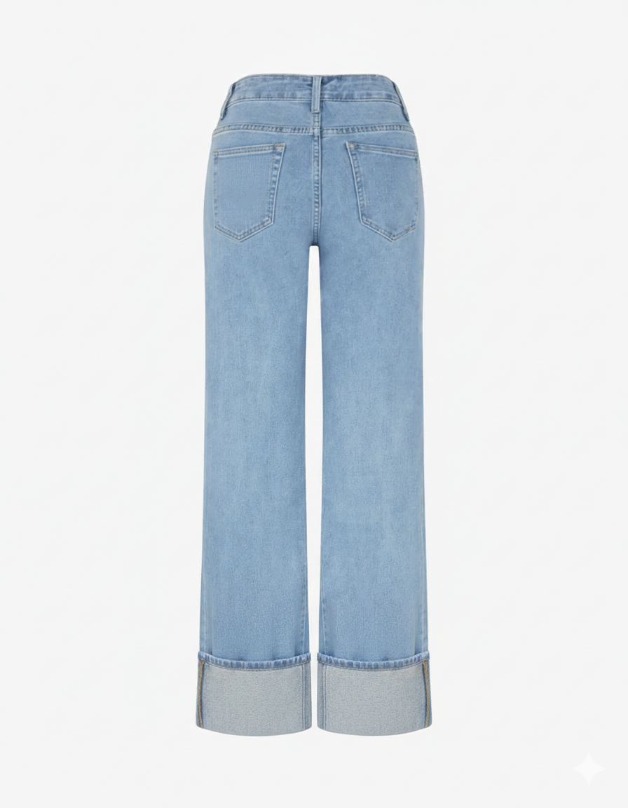 Jean heeft vier zakken. - Blauw