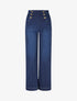 Jean à fermeture boutonnée coupe droite - Bleu - 1