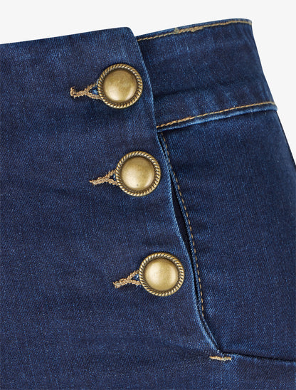 Jean à fermeture boutonnée coupe droite - Bleu - 3