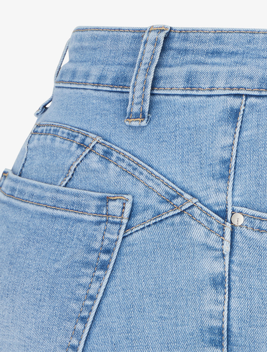 Pantacourt push up en jean - Bleu - 3