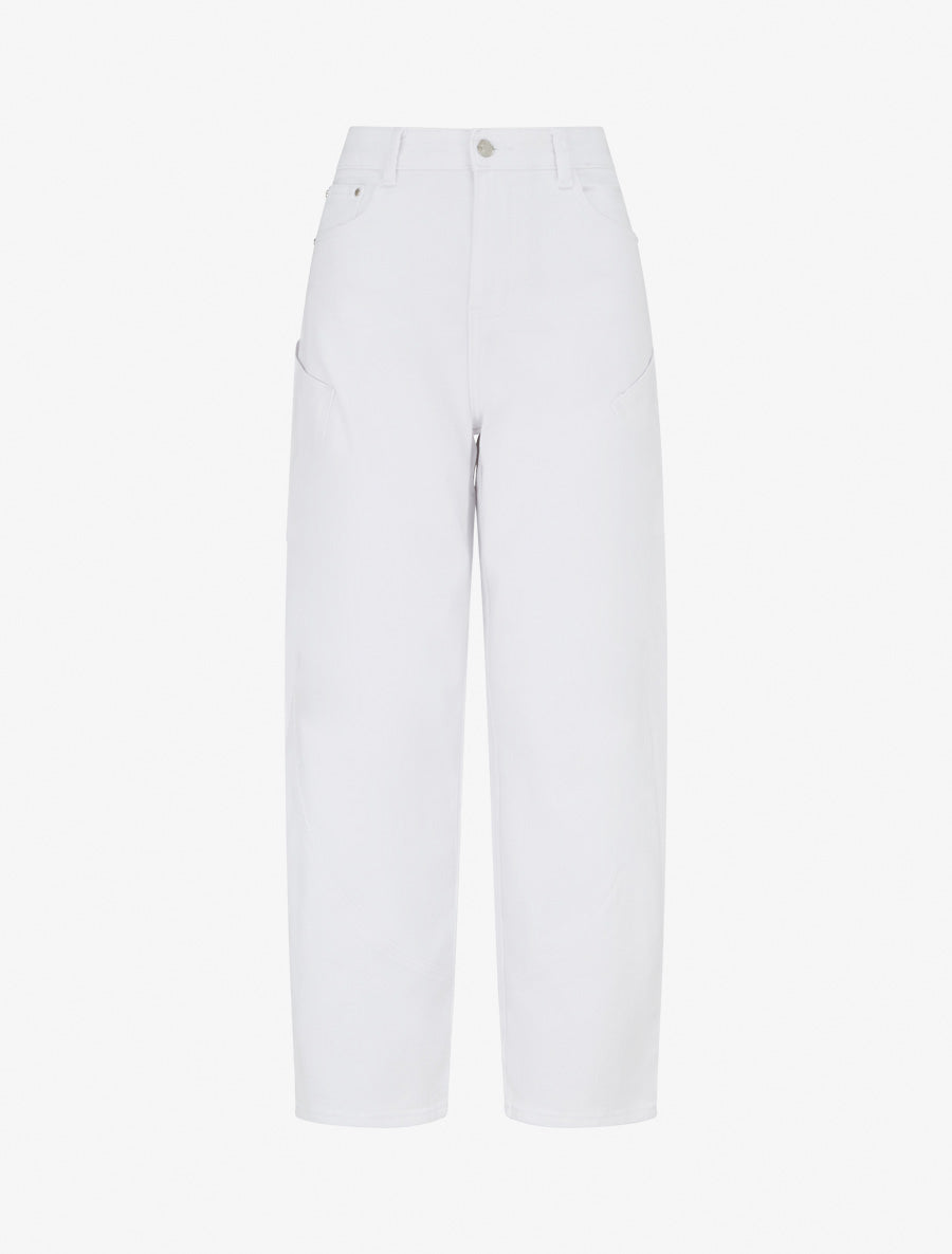 Jean met 7 zakken rechte snit - Wit