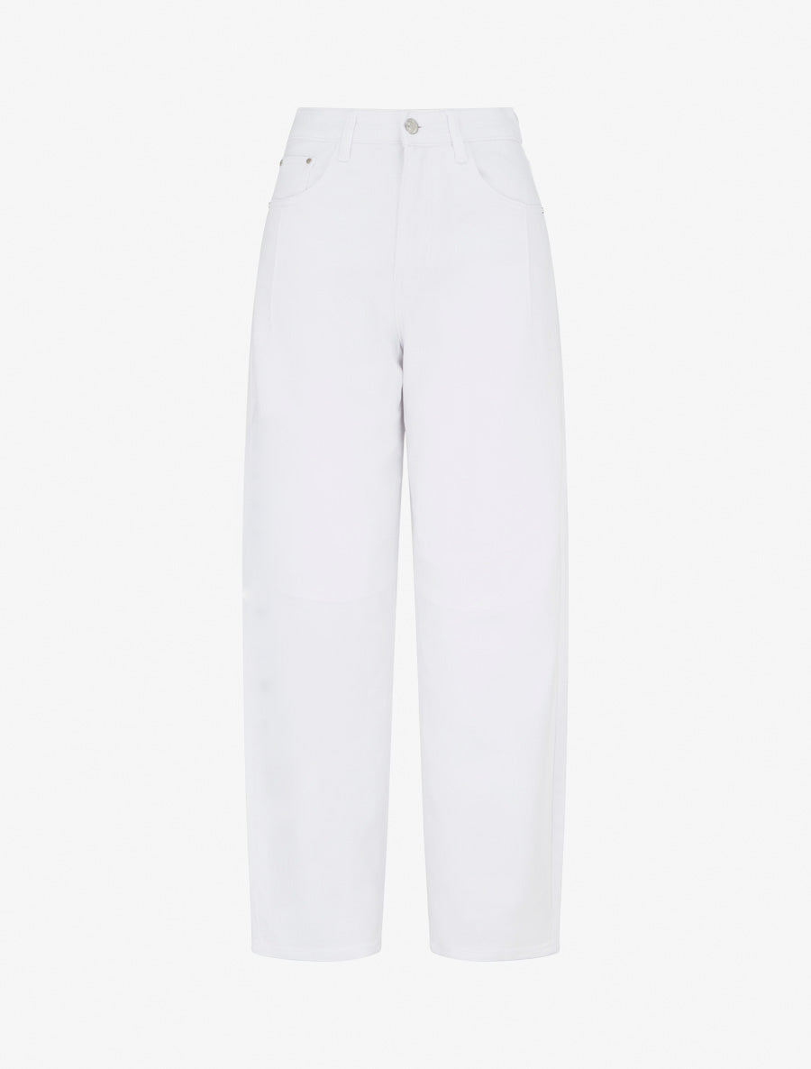 Jean met horizontale stiksels rechte snit - Wit