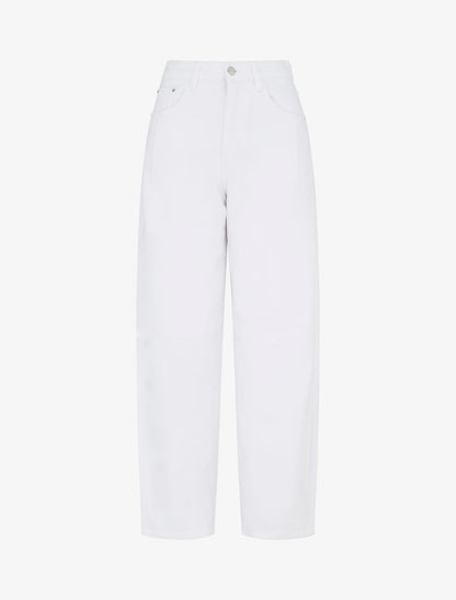 Jean met horizontale stiksels rechte snit - Wit