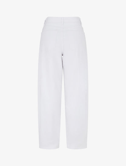 Jean met horizontale stiksels rechte snit - Wit