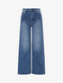 Jean wide leg délavé coupe droite - Bleu - 1