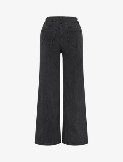 Jean wide leg taille haute - Gris anthracite - 2