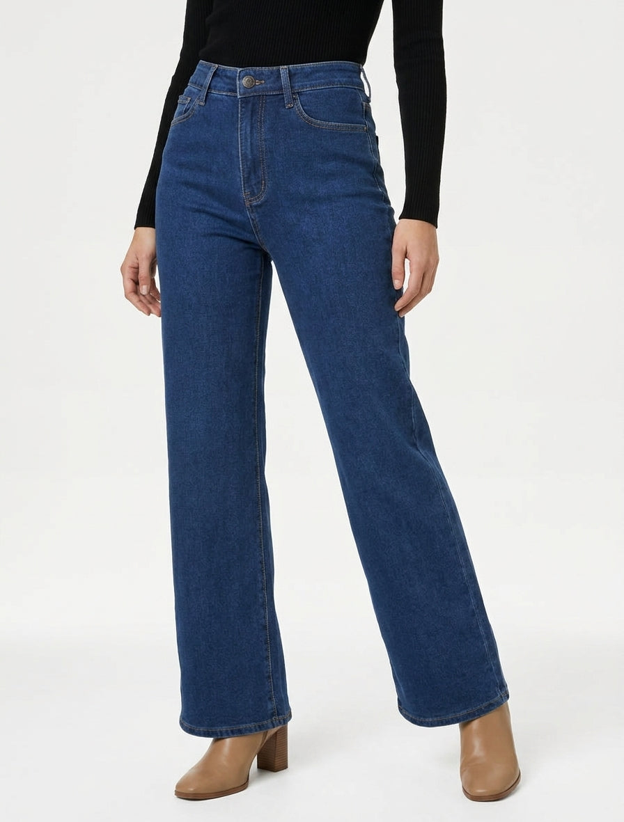 Jean hoog in de taille - Ongerept blauw