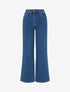 Jean wide leg taille haute basique - Bleu - 1