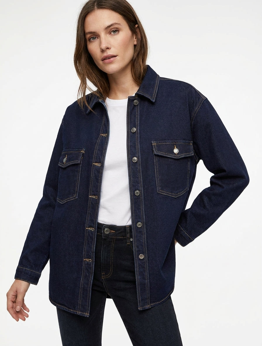 Oversized spijkerjas. - Ongerept blauw
