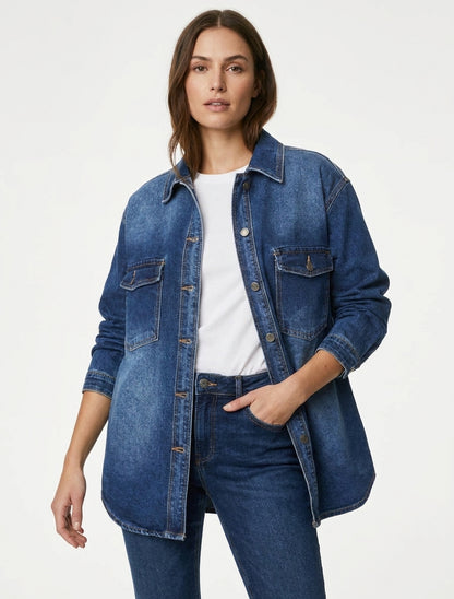 Oversized spijkerjas. - Blauwe denim