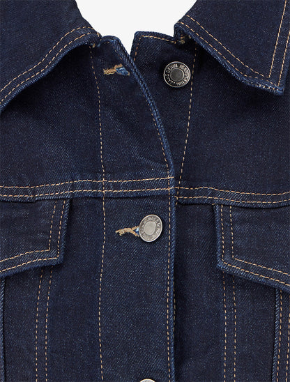 Veste en jean courte coupe droite - Bleu brut - 3