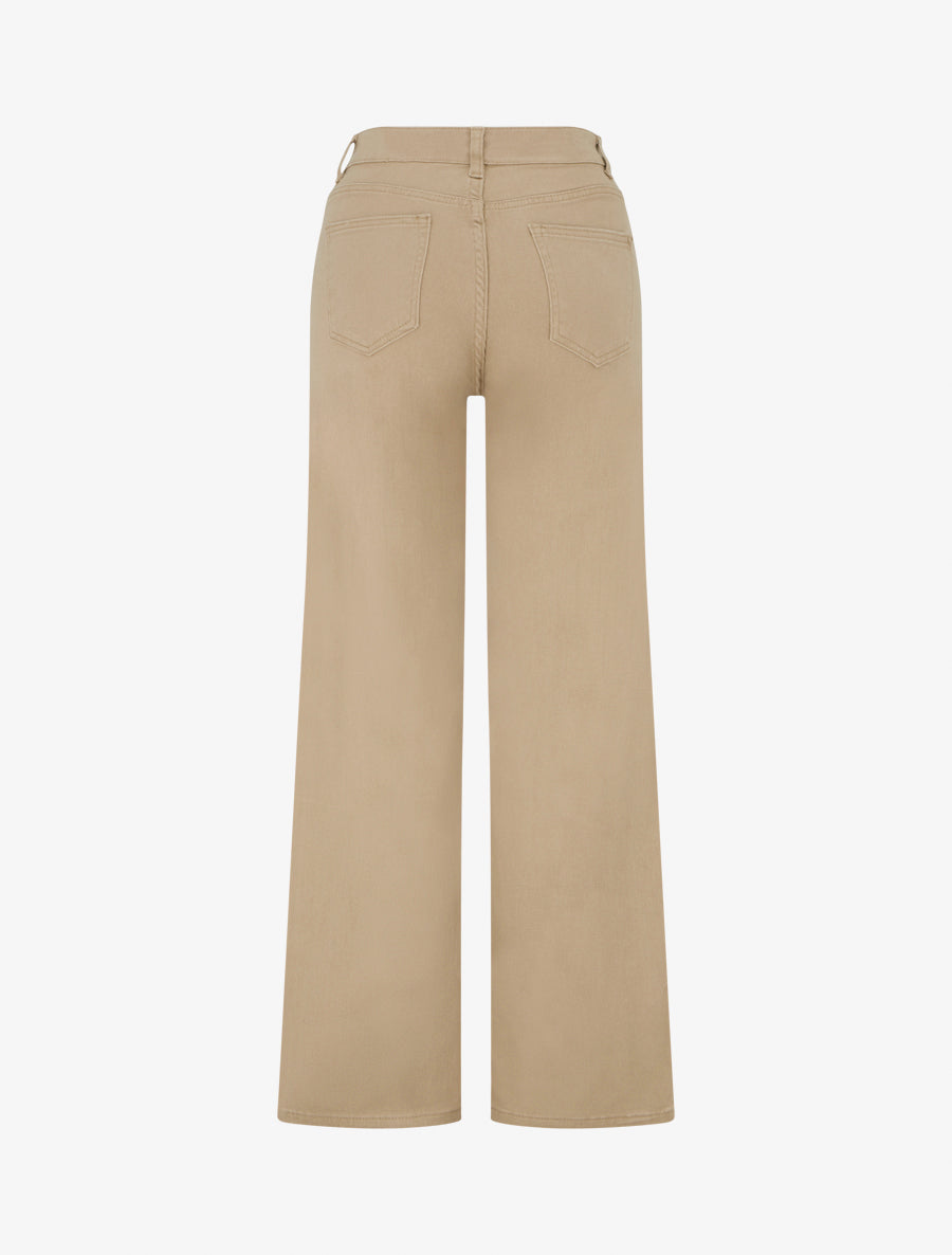 Jean taille haute coupe wide leg - Taupe - 2