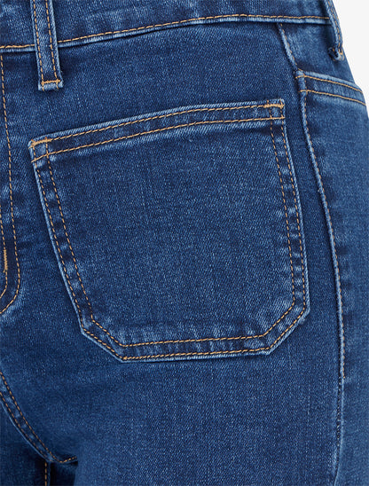 Jean flare à poches plaquées - Bleu denim - 3