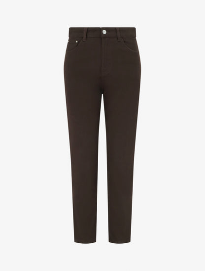 Jean mom grande taille à taille haute - Marron - 1