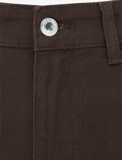 Jean mom grande taille à taille haute - Marron - 3
