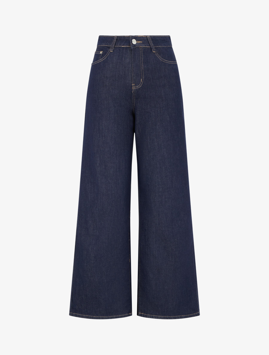 Jean wide leg grande taille - Bleu brut - 1