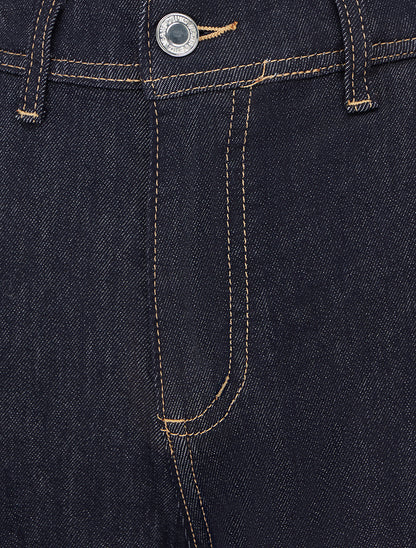 Jean wide leg grande taille à taille élastiquée - Bleu brut - 3