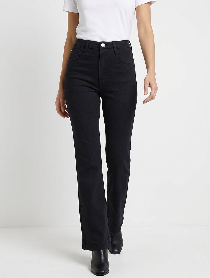 Jean met hoge taille - Zwart