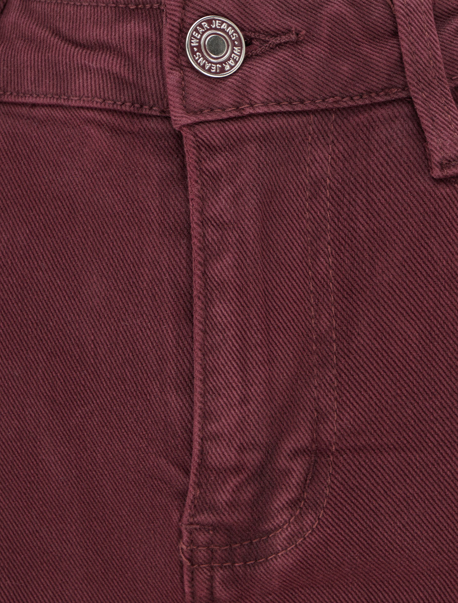 Jean droit taille haute - Lie de vin - 3