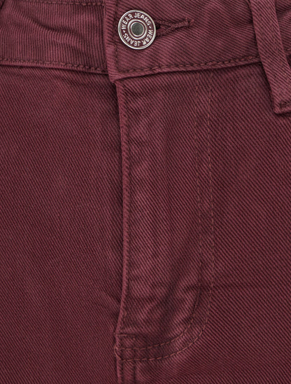 Jean droit taille haute - Lie de vin - 3