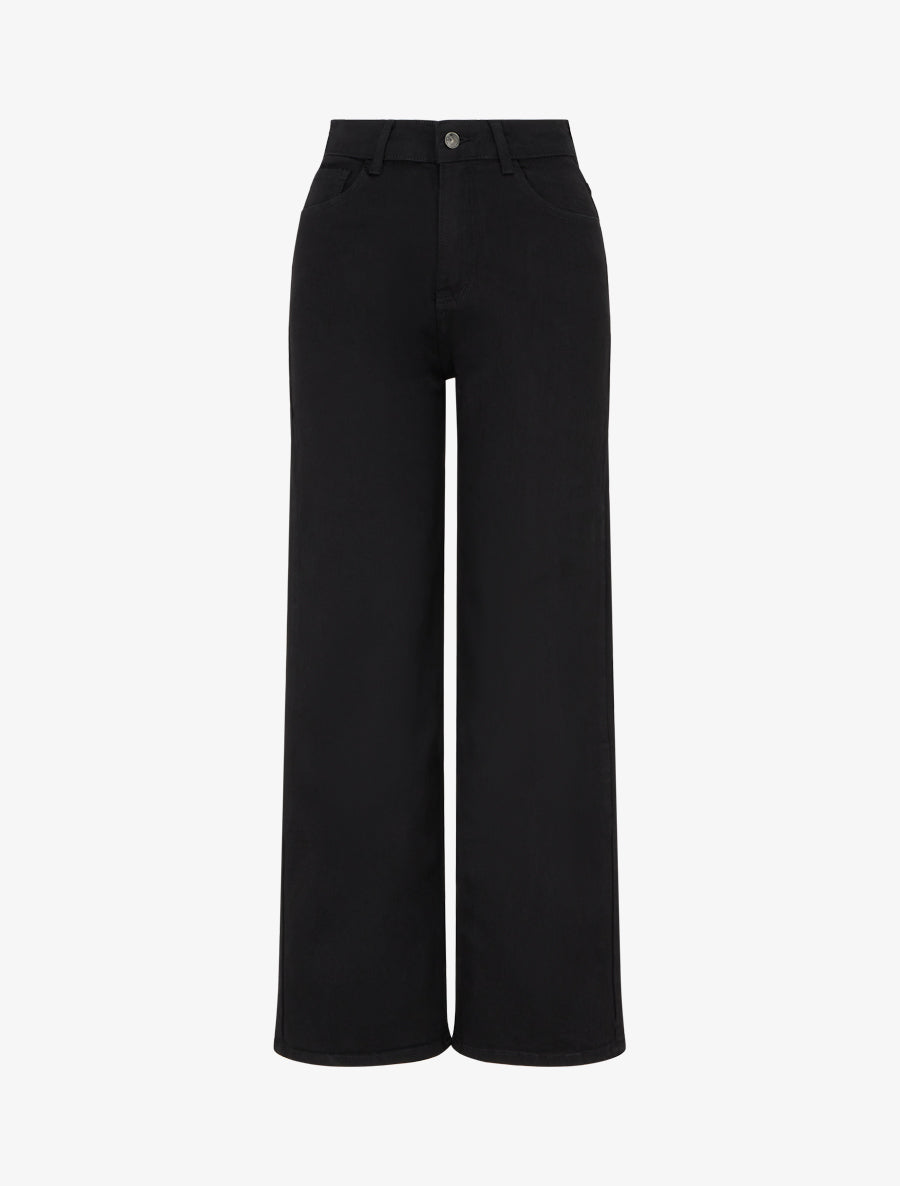 Jean uni coupe droite - Noir - 1