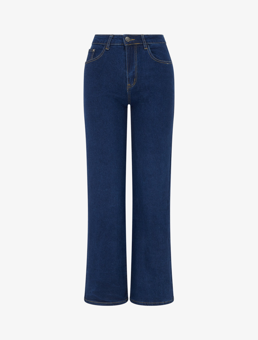 Jean wide leg classique - Bleu denim - 1