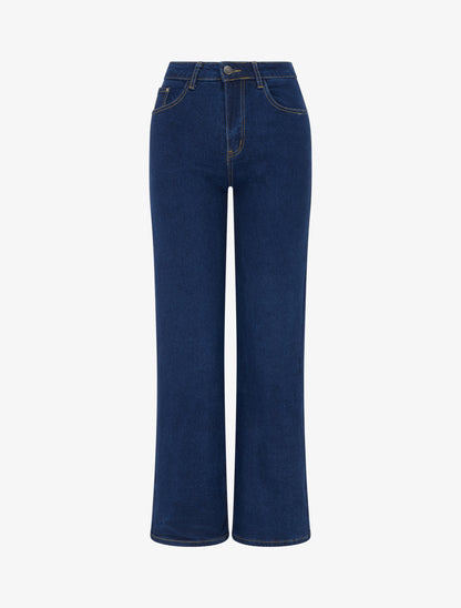 Jean wide leg classique - Bleu denim - 1