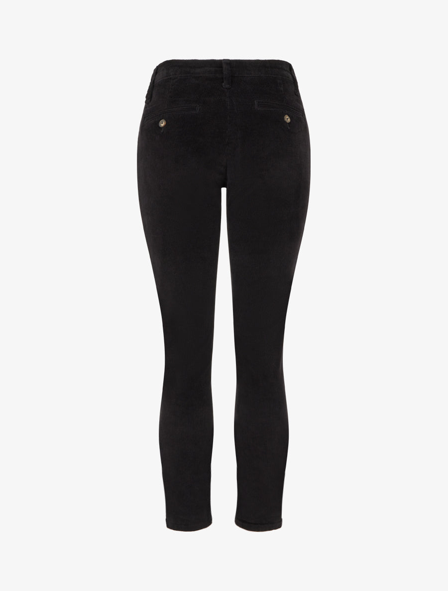 Pantalon côtelé uni - Noir - 2